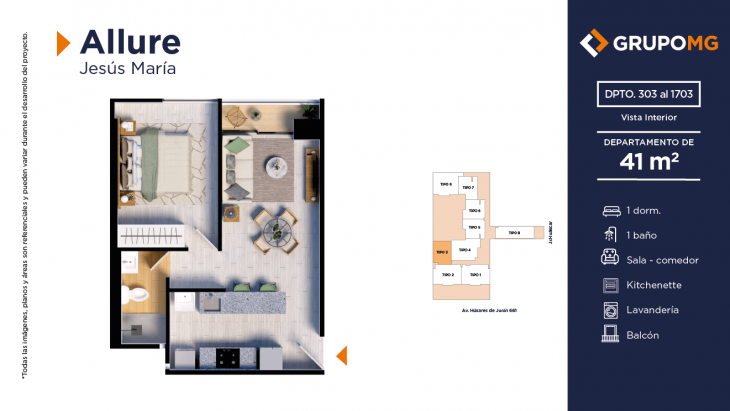 Plano del modelo 3 del proyecto ALLURE - JESÚS MARÍA en Jesus Maria