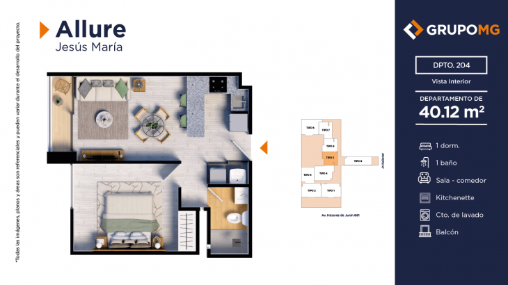 Plano del modelo 4b del proyecto ALLURE - JESÚS MARÍA en Jesus Maria