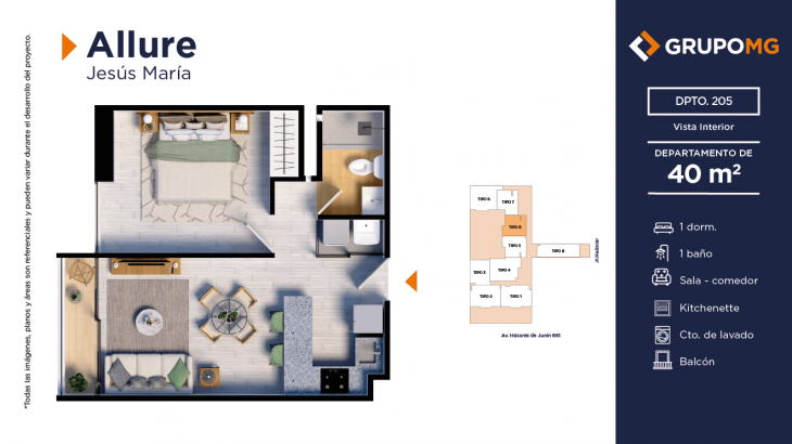 Plano del modelo 5b del proyecto ALLURE - JESÚS MARÍA en Jesus Maria