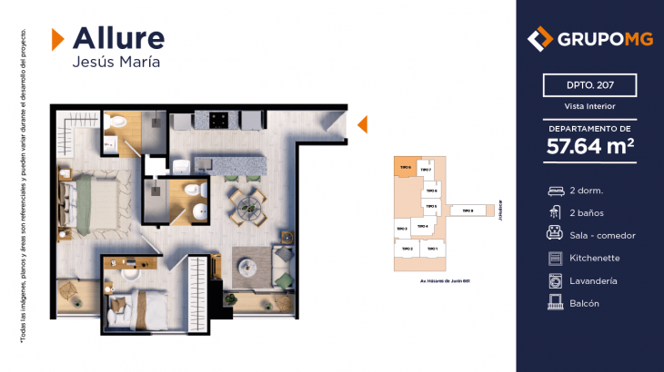 Plano del modelo 7a del proyecto ALLURE - JESÚS MARÍA en Jesus Maria