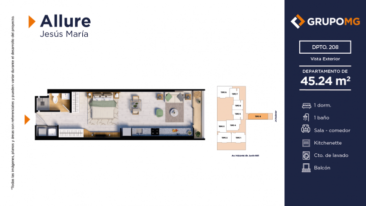 Plano del modelo 8a del proyecto ALLURE - JESÚS MARÍA en Jesus Maria