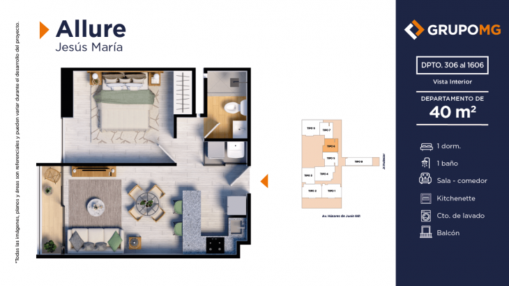 Plano del modelo 9 del proyecto ALLURE - JESÚS MARÍA en Jesus Maria