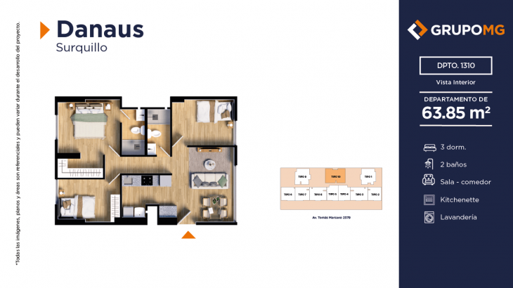Plano del modelo 10b del proyecto DANAUS - SURQUILLO en Surquillo