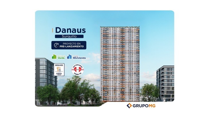 Fachada principal del proyecto DANAUS en Surquillo