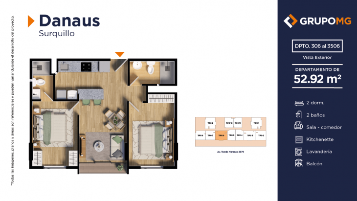 Plano del modelo 6 del proyecto DANAUS en Surquillo