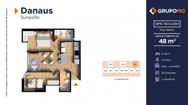 Plano del modelo 1b del proyecto DANAUS en Surquillo