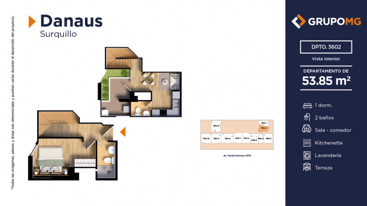 Plano del modelo 2a del proyecto DANAUS en Surquillo
