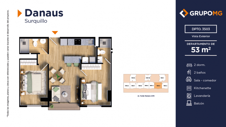 Plano del modelo 3a del proyecto DANAUS en Surquillo