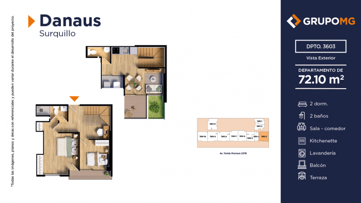 Plano del modelo 3b del proyecto DANAUS en Surquillo