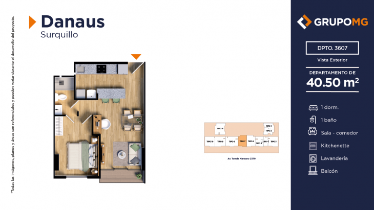Plano del modelo 7b del proyecto DANAUS en Surquillo