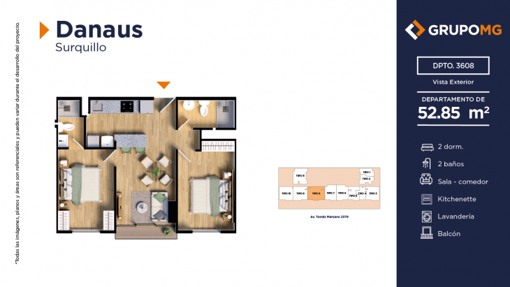 Plano del modelo 8b del proyecto DANAUS en Surquillo
