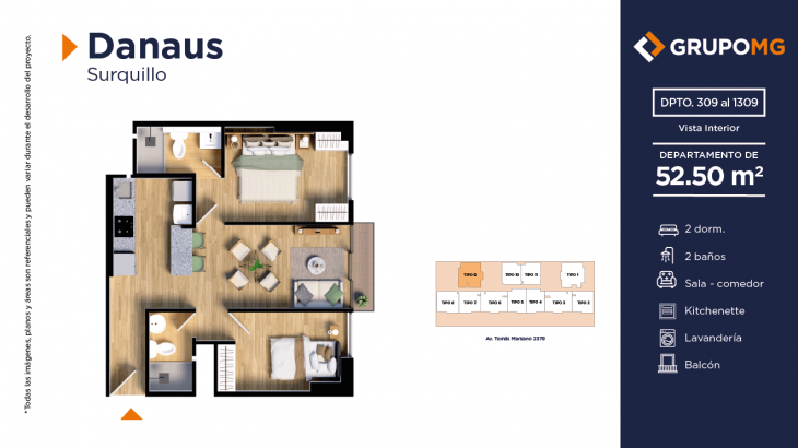 Plano del modelo 9b del proyecto DANAUS en Surquillo