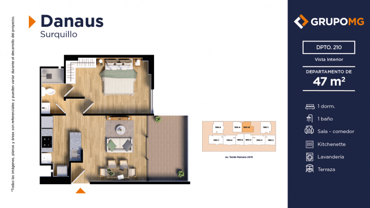Plano del modelo 10a del proyecto DANAUS en Surquillo