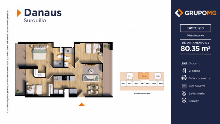 Plano del modelo 10b del proyecto DANAUS en Surquillo