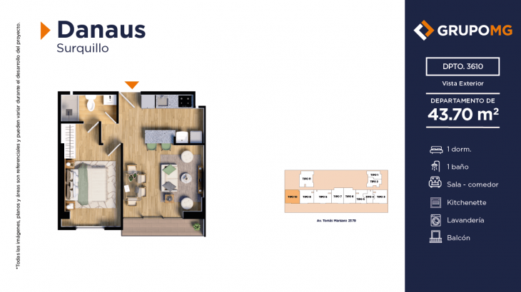 Plano del modelo 10g del proyecto DANAUS en Surquillo