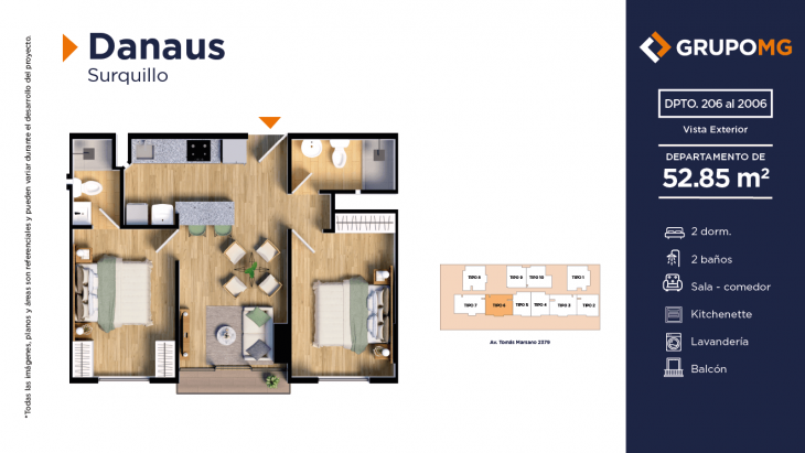 Plano del modelo 6a del proyecto DANAUS en Surquillo