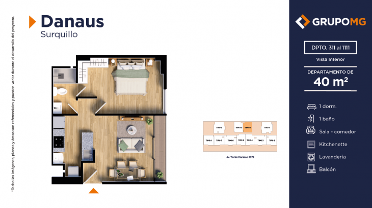 Plano del modelo 11 del proyecto DANAUS en Surquillo