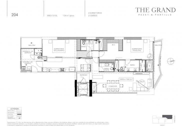 Plano del modelo Tipo 4A del proyecto The Grand en San Isidro