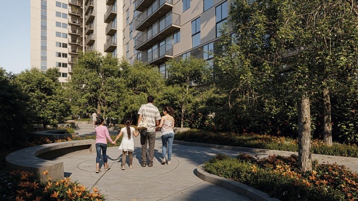 Fachada principal del proyecto Condominio Solaris en Chorrillos