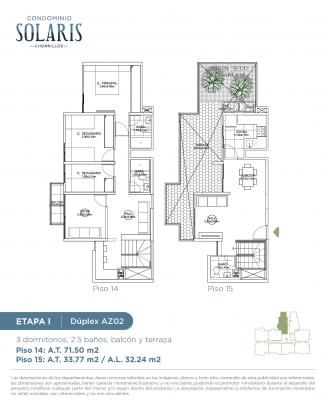Plano del modelo Tipo 11 del proyecto Condominio Solaris en Chorrillos