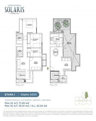 Plano del modelo Tipo 12 del proyecto Condominio Solaris en Chorrillos