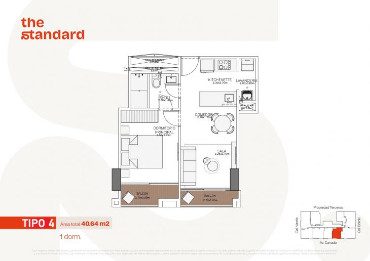 Plano del modelo Tipo 4 del proyecto The Standard en La Victoria