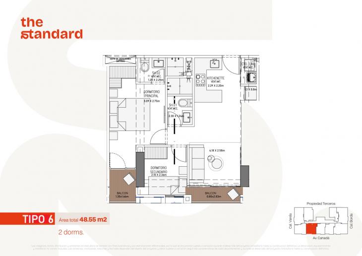 Plano del modelo Tipo 6 del proyecto The Standard en La Victoria
