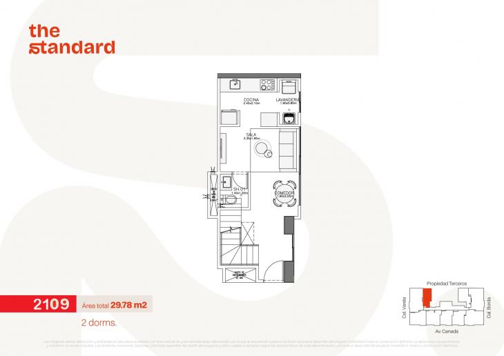 Plano del modelo Tipo 2109 del proyecto The Standard en La Victoria
