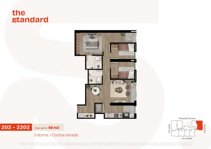 Plano del modelo Tipo 2 del proyecto The Standard en La Victoria