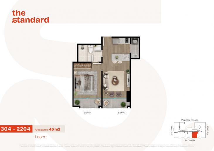 Plano del modelo Tipo 4 del proyecto The Standard en La Victoria