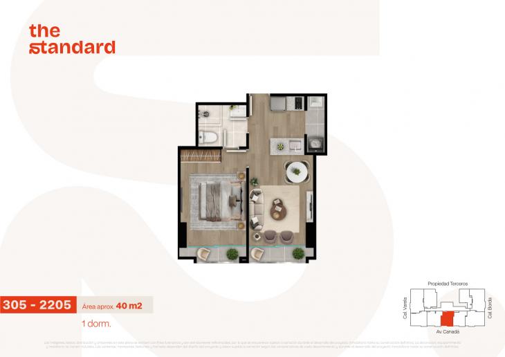 Plano del modelo Tipo 5 del proyecto The Standard en La Victoria