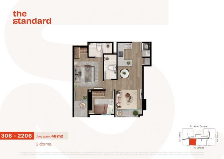 Plano del modelo Tipo 6 del proyecto The Standard en La Victoria
