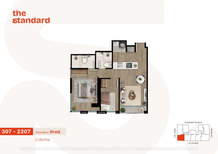 Plano del modelo Tipo 7 del proyecto The Standard en La Victoria