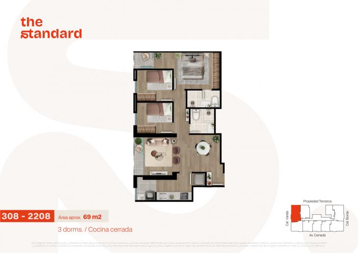 Plano del modelo Tipo 8 del proyecto The Standard en La Victoria