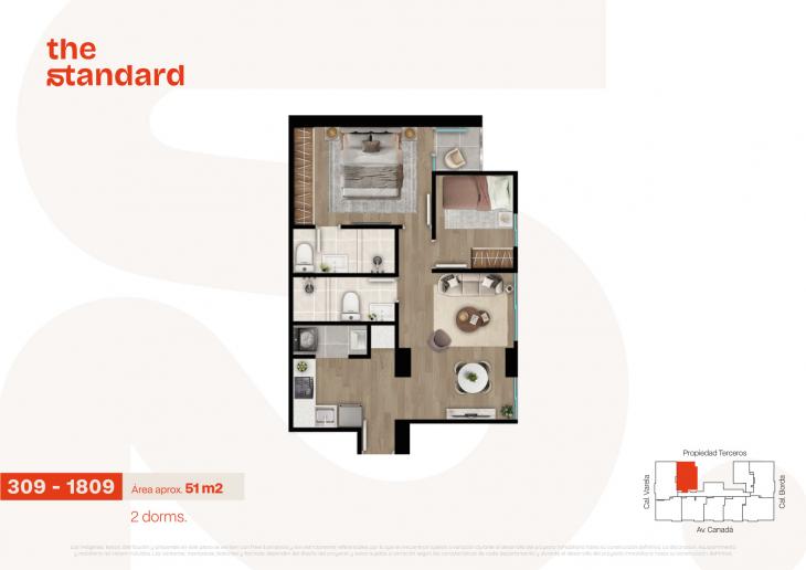 Plano del modelo Tipo 9 del proyecto The Standard en La Victoria