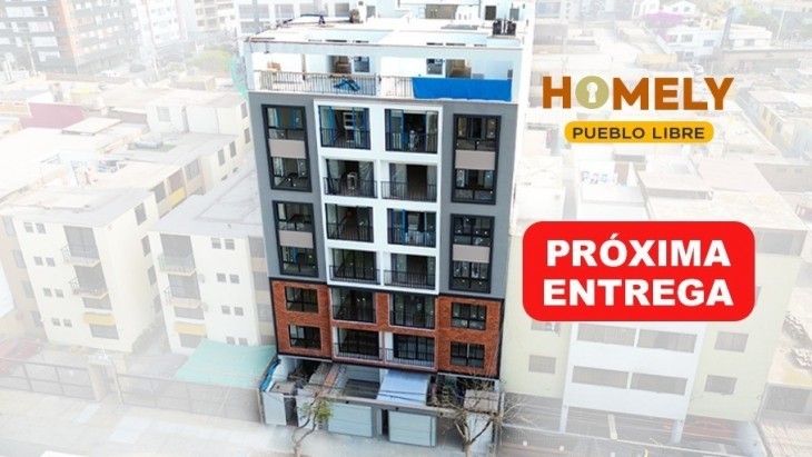 Fachada principal del proyecto HOMELY en Pueblo Libre