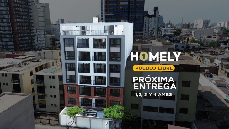 Fachada principal del proyecto HOMELY en Pueblo Libre
