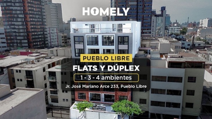 Fachada principal del proyecto HOMELY en Pueblo Libre