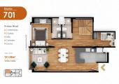 Plano del modelo DÚPLEX 701 del proyecto HOMELY en Pueblo Libre