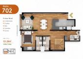 Plano del modelo DÚPLEX 702 del proyecto HOMELY en Pueblo Libre
