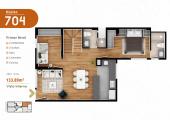 Plano del modelo DÚPLEX 704 del proyecto HOMELY en Pueblo Libre