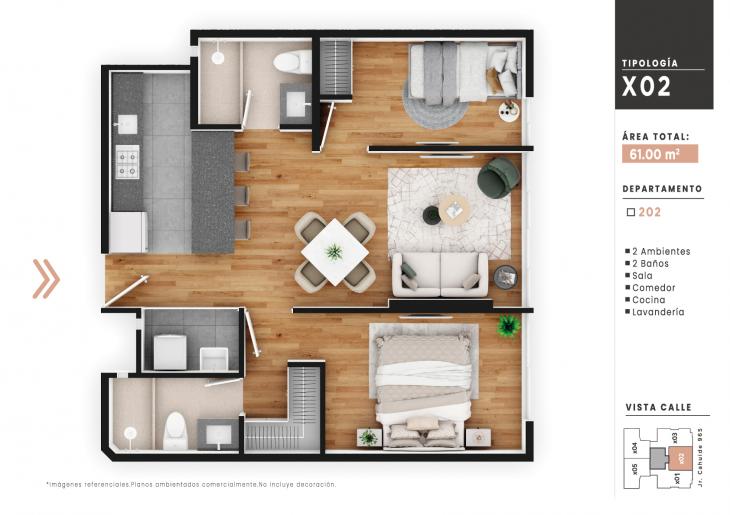 Plano del modelo X02 del proyecto NUOVA VITA en Jesus Maria