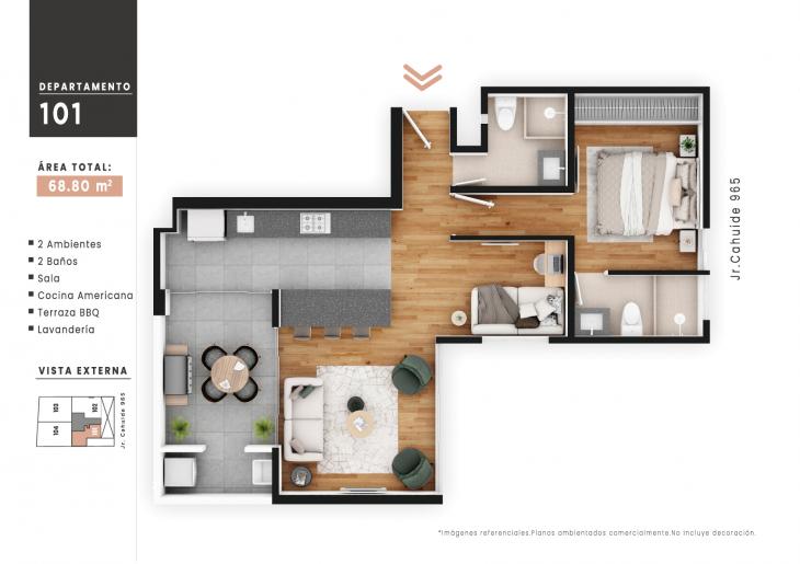 Plano del modelo 101 del proyecto NUOVA VITA en Jesus Maria