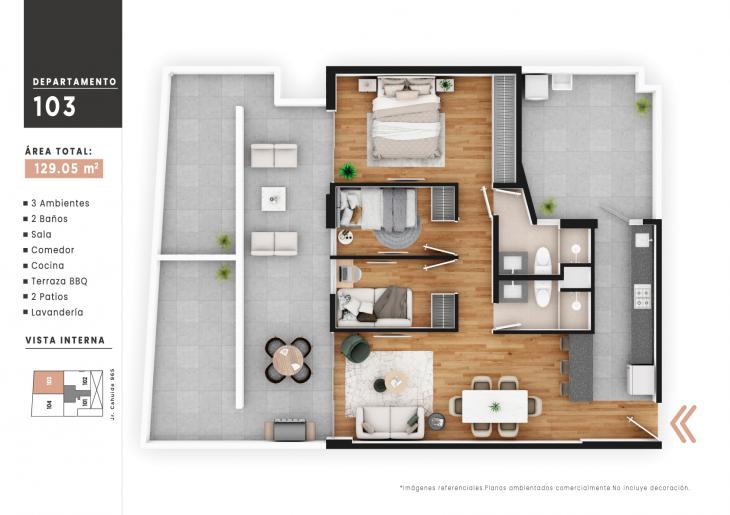 Plano del modelo 103 del proyecto NUOVA VITA en Jesus Maria