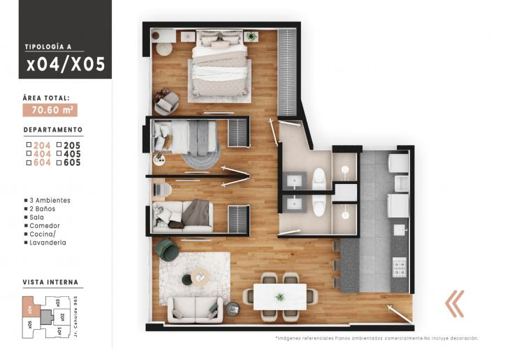 Plano del modelo X05 del proyecto NUOVA VITA en Jesus Maria