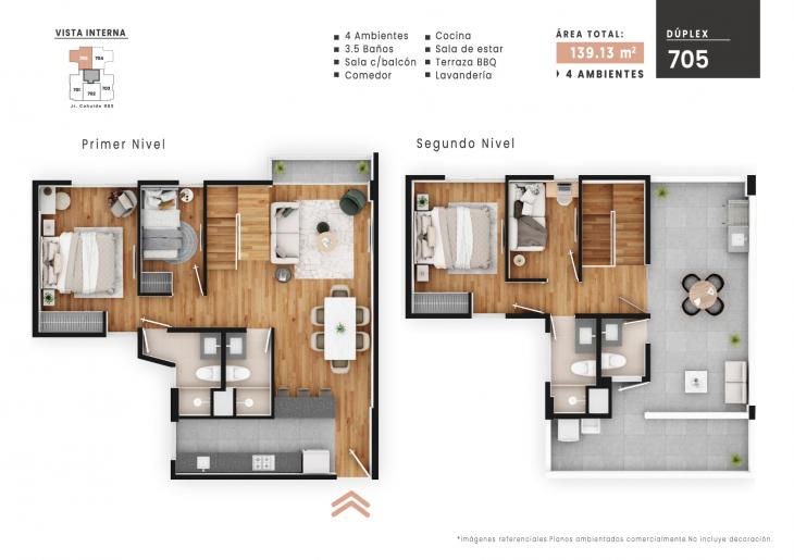 Plano del modelo 705 del proyecto NUOVA VITA en Jesus Maria
