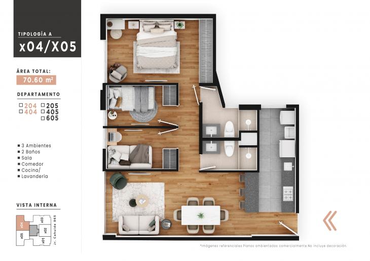 Plano del modelo X04/X05 del proyecto NUOVA VITA en Jesus Maria
