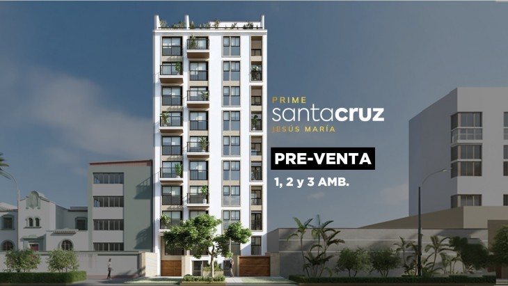 Fachada principal del proyecto PRIME SANTA CRUZ en Jesus Maria