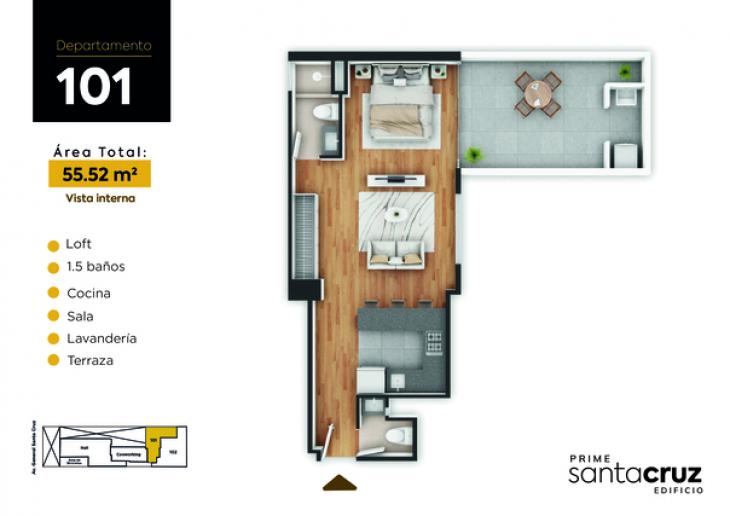 Plano del modelo 101 del proyecto PRIME SANTA CRUZ en Jesus Maria