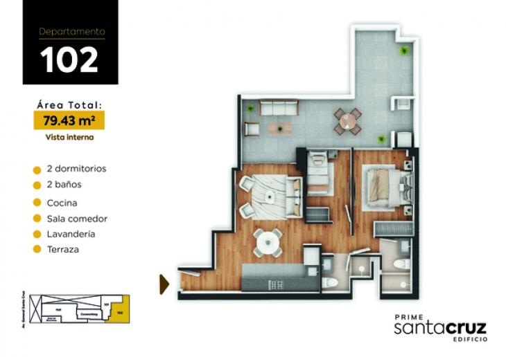 Plano del modelo 102 del proyecto PRIME SANTA CRUZ en Jesus Maria
